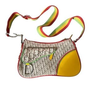 Dior Multicolor Crossbody Bag with Yellow Accent